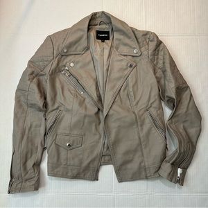 NWOT! Express - Faux Leather Quilted Moto Jacket - Taupe - Size Medium